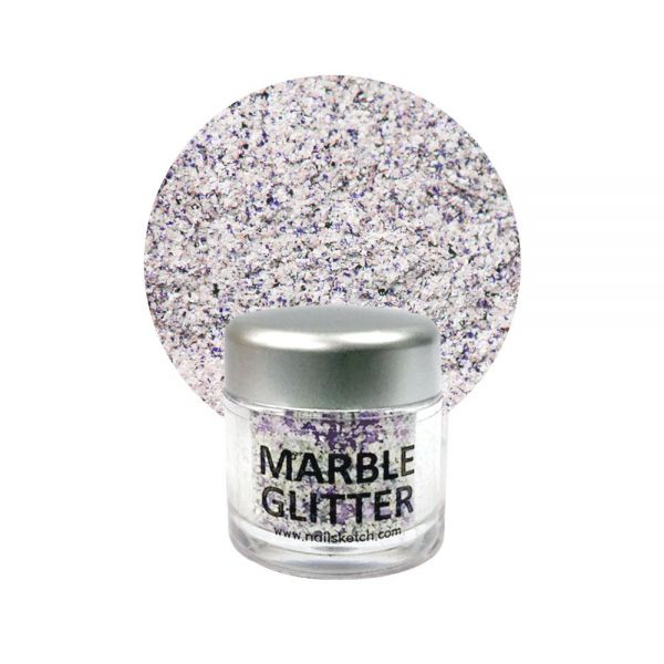 Nail Sketch Marble Glitter Purple